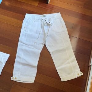 White linen original guess pants cropped